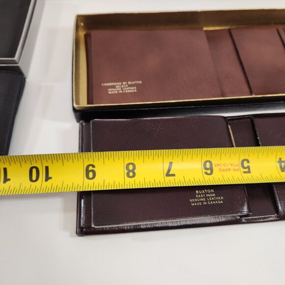 Vintage Leather Wallet Bundle Buxton Fina Brown & Black - Picture 6 of 16